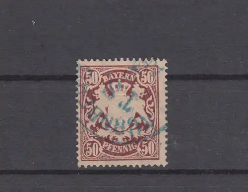 Bayern 63 Wappen 50 Pf - TS-Stempel in blau NÜRNBERG Telegrafensation