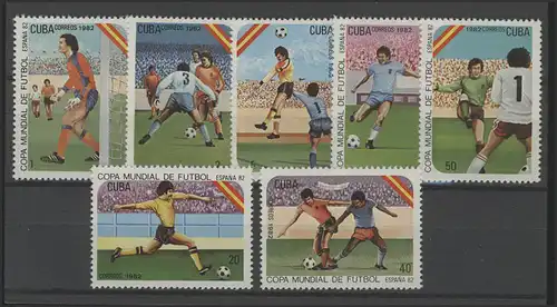Fußball Kuba 1982: SPANIEN'82 - Spielszenen, 7 Marken **