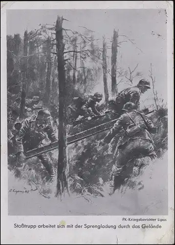 AK équipe de choc travaille avec la charge explosive à travers le terrain, 30.12.1941