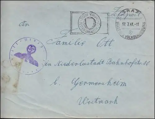 Lettre de Bo-268 GRAZ 17.7.41