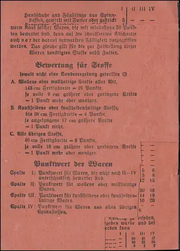 Gemeinde Unterrieden / Witzenhausen 2. Reichskleiderkarte gültig bis 31.8.41 