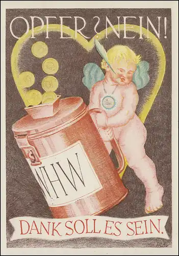 WHW-AK "Merci qu'il soit" avec la boîte de collecte appropriée SSt MUNCHEN 8.1.1939