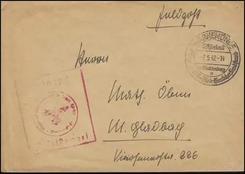 Lettre postale Lettre de l'École du Guide A/B 10, lettre SSt AVERTISSEMENT 7.5.42