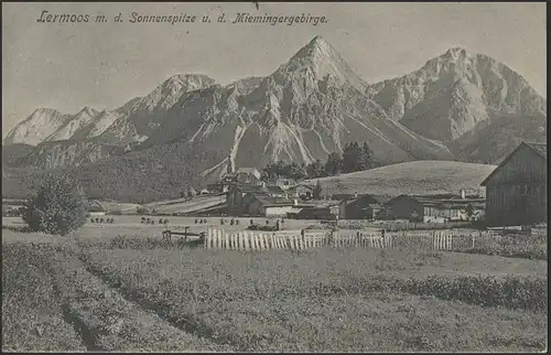 Lermoos: pointe du soleil et montagnes de Mieminger, 17.7.1906