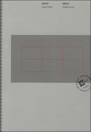 Souvenir-Folder: CAPEX 1987 avec 3 numéros de bloc **
