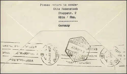 Eröffnungsflug LH 176 Hamburg-Köln/Bonn-Frankfurt-Barcelona am 24.05.1959