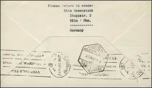 Vol d'ouverture LH 176 Hambourg-Köln/Bonn-Francfort-Barcelona le 24.05.1959