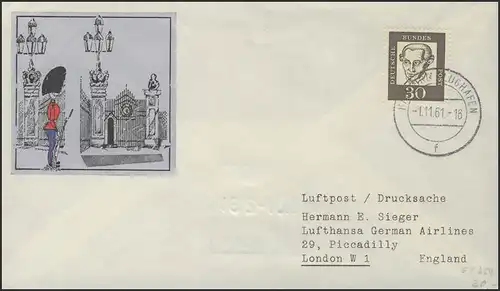 Vol d'ouverture LH Hambourg - Londres le 01.11.1961