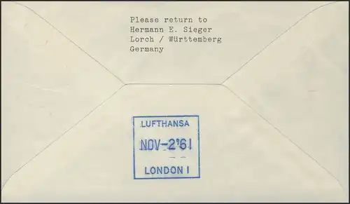 Vol d'ouverture LH Hambourg - Londres le 01.11.1961