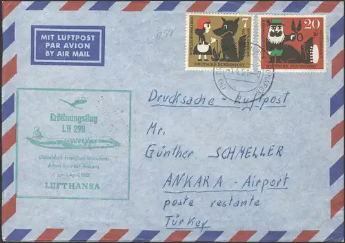 Vol d'ouverture LH 298 Düsseldorf-Francfort-Ankara le 01.04.1961