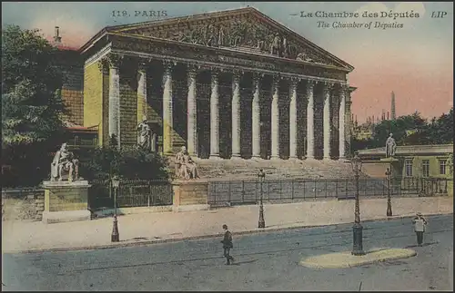 Frankreich Ansichtskarte Paris Abgeordnetenkammer, EF Paris 1922 