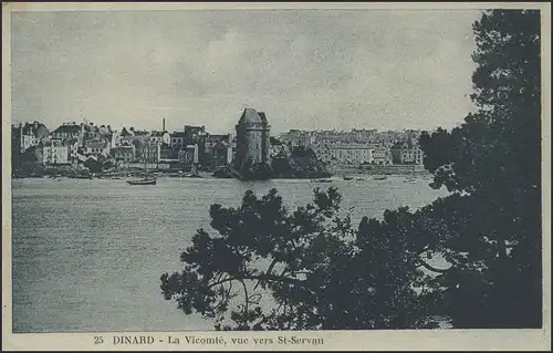 France Carte de vue Dinard Vue de la ville avec St. Servan, MeF 1927
