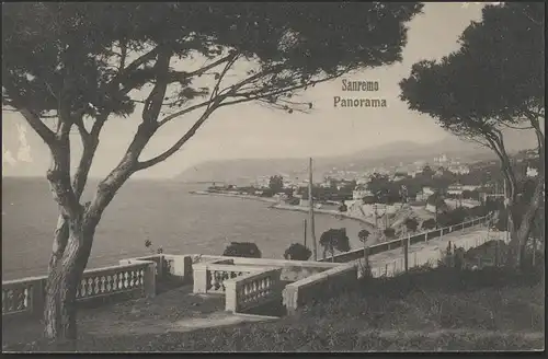 Ansichtskarte San Remo Panorama 12.9.1911 nach Leutershausen/Bayern