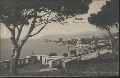 Carte de San Remo Panorama 12.9.1911 par Liedershausen/Bayern