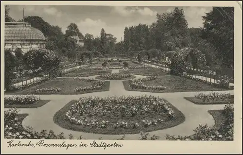 Ansichtskarte Karlsruhe: Rosengarten im Stadtgarten, Karlsruhe/Baden 27..8.39