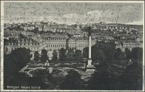 Carte de la vue Stuttgart: Nouveau château, Freudenstadt 22.11.39