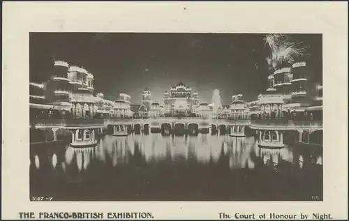 Ansichtskarte London: Französisch-Britische Ausstellung, London 5.8.1908