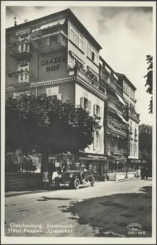 Ansichtskarte Bad Gleichenberg: Hotel Grazerhof, Bad Gleichenberg 10.9.37