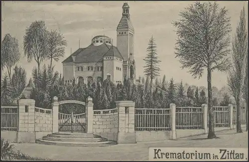 Ansichtskarte Zittau: Das Krematorium, Zittau 16.5.1909