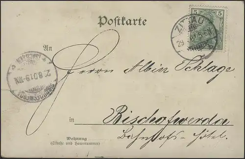 Ansichtskarte Gruss aus Zittau: Parkanlage, Zittau 29.8.1901 