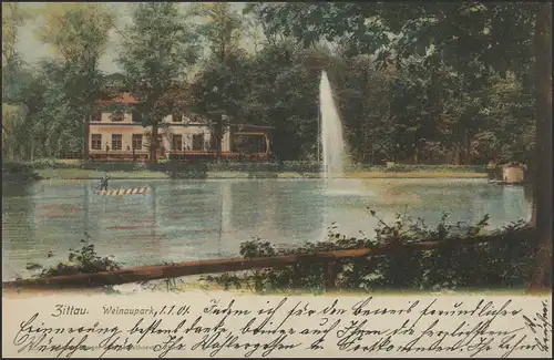 Ansichtskarte Zittau: Weinaupark, Zittau 1901