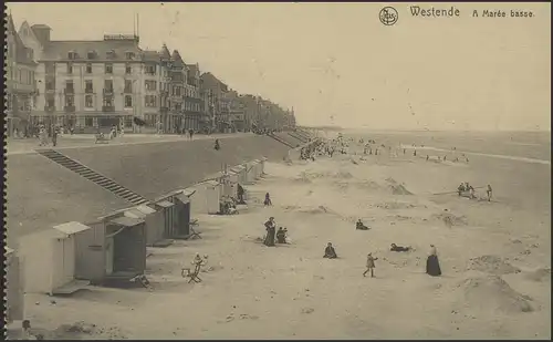 Carte de vue Feldpost Westende/A la plage, compagnie de fusils de bonneterie 20.1.17