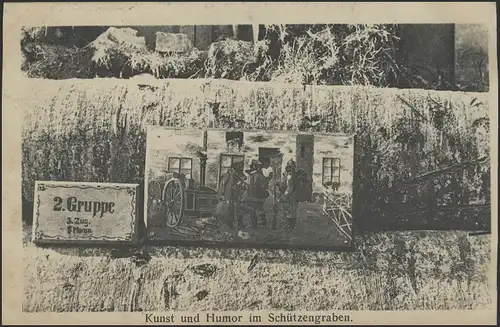 Ansichtskarte Feldpost Kunst und Humor im Schützengraben, 8.5.1916