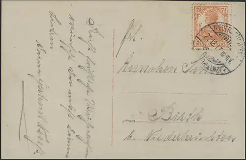 Carte de présentation Salutations de Noël, Basses-Kreis Erkelenz 22.12.1917