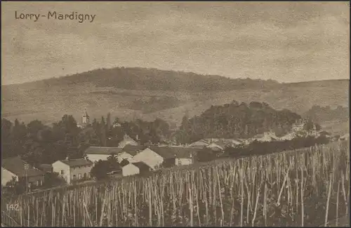Carte de vue Post de champ Lorry-Mardigny, 30.7.1917 après Birth/Niederkraften