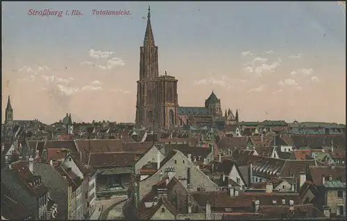 Ansichtskarte Feldpost Straßburg mit Kirche, Illkirch-Grafenstaden, 22.9.1915