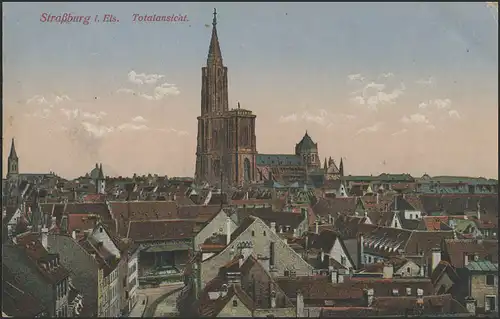 Carte postale de Strasbourg avec église, Illkirch-Grafenstaden, 22.9.1915