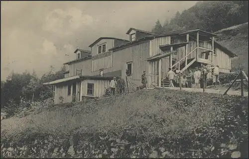 Ansichtskarte Feldpost Armierungstruppen Holzhütte Friedrichsruh, 14.8.1917