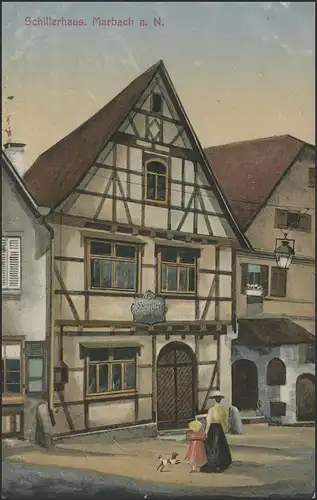 Ansichtskarte Marbach am Neckar: Schillerhaus, Marbach/Neckar 1.6.14