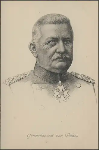 Carte de vue 1ère guerre mondiale: Chef général Charles von Bülow, inutilisé