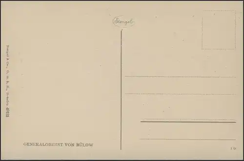 Carte de vue 1ère guerre mondiale: Chef général Charles von Bülow, inutilisé