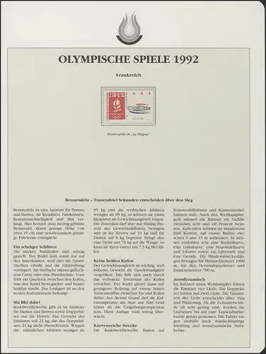 France 1992: rodels de course à La Plagne, 1 marque **