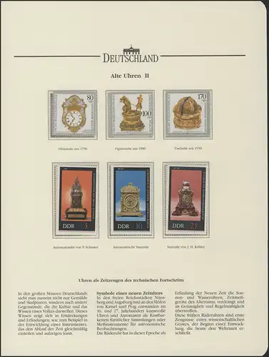 Uhren: Fortschritt, Technik, Kunstwerke, Zeitmessungen, 6 Marken Bund/DDR **