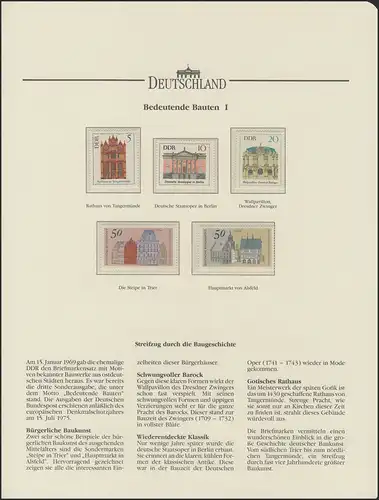 Bauten & Bauwerke & Baukunst: Barock, Klassik, Rathaus, 5 Marken Bund/DDR **
