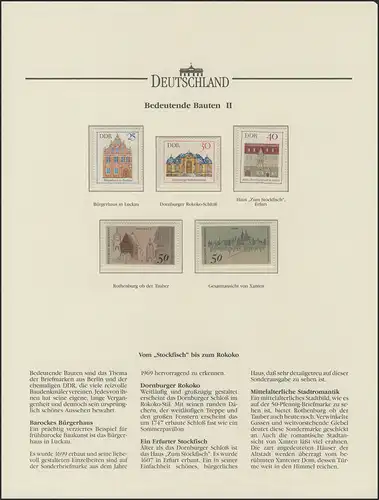 Bauten & Bauwerke & Baukunst Stadtromantik + Architektur, 5 Marken Bund/DDR **