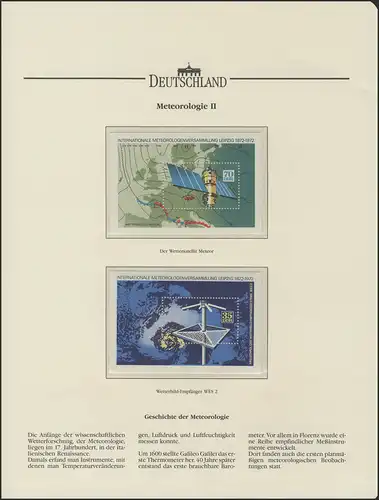 Météorologie Coopération & Meteo-Satellite & Pression atmosphérique, 2 blocs de DDR **