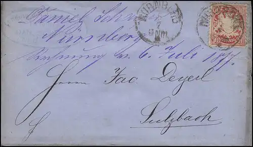 Bayern Klee-Feld-Gras-Handlung NÜRNBERG 6.7.77 nach SULZBACH Rechnung Rübensamen