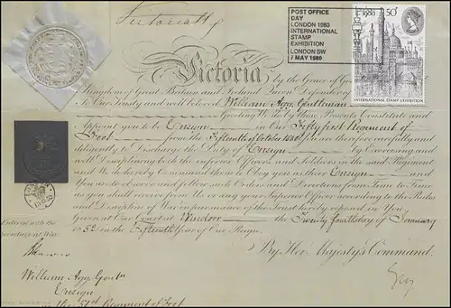 Royaume-Uni 835II: Exposition LONDON 1980, Carte commémorative VICTORIA 7.5.1980