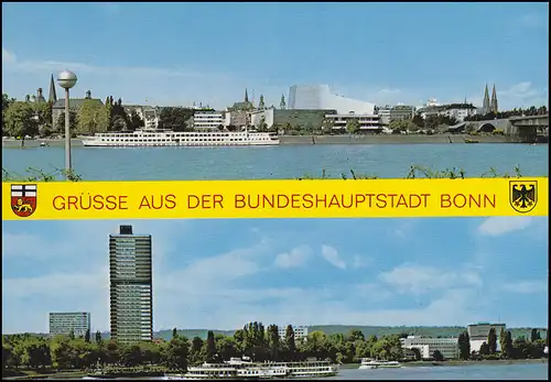 1583y Koblenz, EF FDC-Ansichtskarte Bonn-Panorama ESSt Bonn Koblenz 9.1.1992