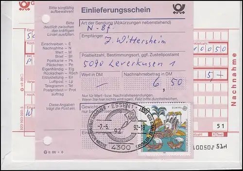 1612 Adam Riese Ratmeister, MeF NN-FDC ESSt Sindelfingen Symbole de foire 7.5.92
