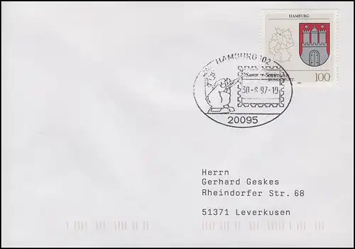 1591 Wappen der Länder Hamburg EF Bf SSt Hamburg Rolf & Sammler Service 30.6.97
