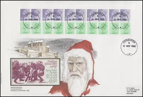 Grande-Bretagne Noël Noël Bulletin de Noël 1982 FDC Edinburgh 10.11.82