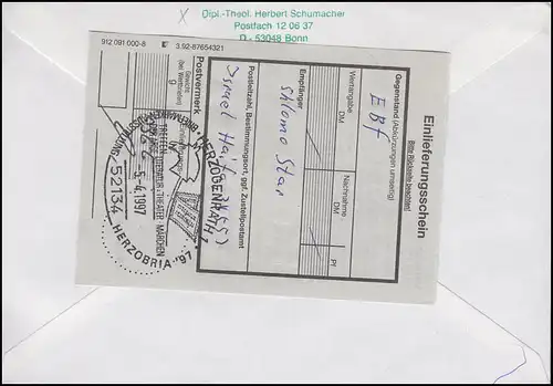 1857 Bühnenverein, MiF R-Bf SSt Herzogenrath Theater Pferd 5.4.1997 nach Israel