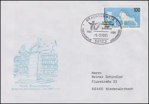 1783 Uni Carolo-Wilhelmina Braunschweig EF FDC Brauneschwick Festakt 9.3.1995