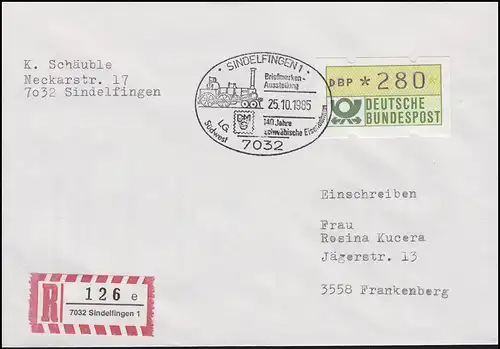 140 ans de chemin de fer souabe, ATM-EF R-Bf. SSt Sindelfingen Kampoklok 25.10.85