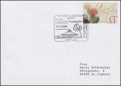 95 ans Rosengarten Est-allemand EF Bf SSt Forst/Lausitz Rosenfriede 19.9.2008